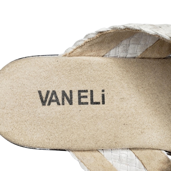 Vaneli | Off White Braided Bohemian Beach Slip On Open Toe Flat Sandals Women 7 - Picture 8 of 11
